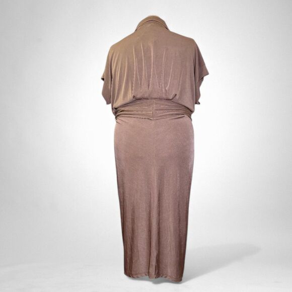 NINA PARKER Trendy Plus Size Tie-Front Ruched Shirtdress, NEW! Size 2X - Picture 2 of 9